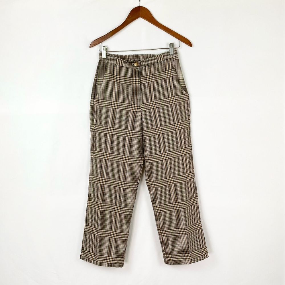 Ciao Lucia Pietro Pant inβ Umber Size XS High Waist Houndstooth Stretchy Wool